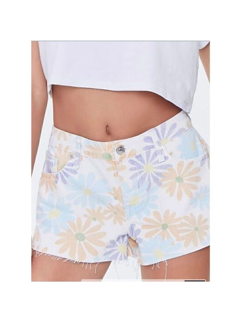 Forever 21 Floral Print Denim Shorts (Sz 25)